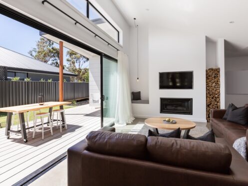 Modern Living Room With Large Windows
